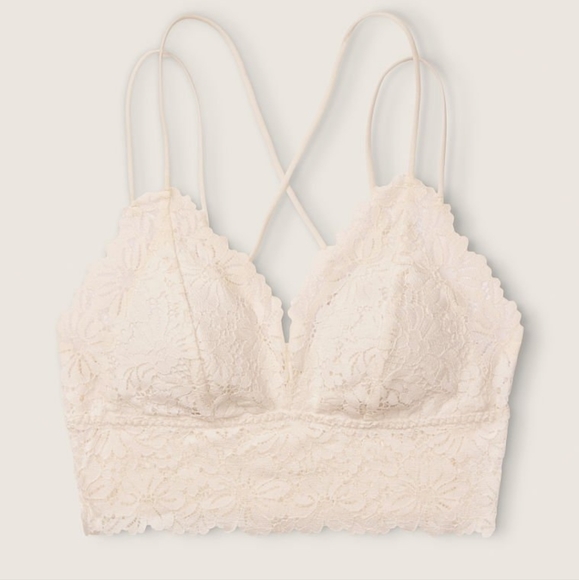Victoria Secret Pink LONGLINE LACE BRALETTE XS Size - Picture 7 of 7